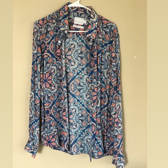 Paisley Button Down Collar Long Sleeve Shirt - Picture 2 of 3